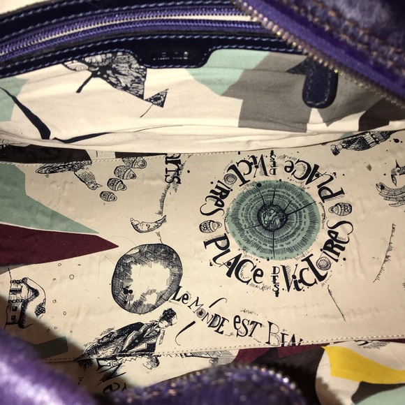 KENZO Purple Suede and Ponyhair Weekender Tote Bag - Picture 9 of 12